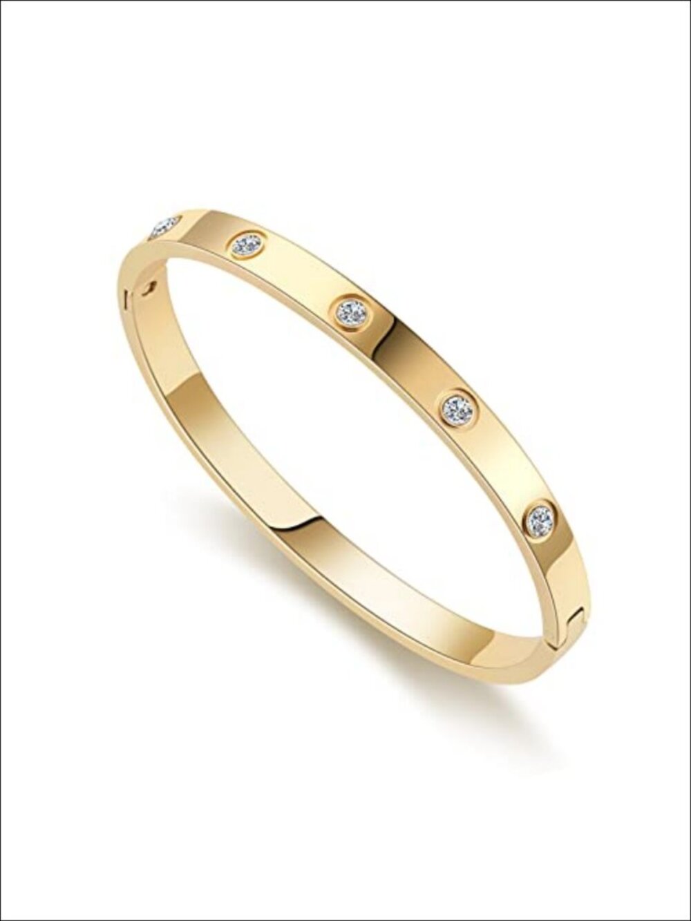 18K Gold-Plated Bangle Bracelet for Women Minimalist Love Gift